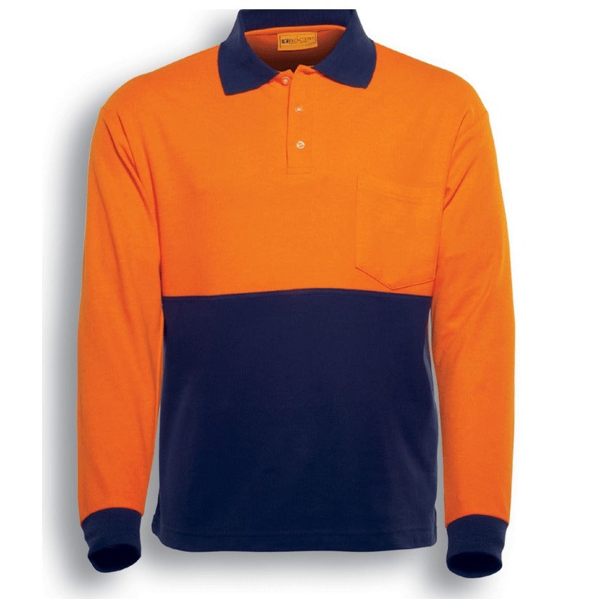 RE Unisex Adults Hi-Vis Poly/Cotton Polo - L/S