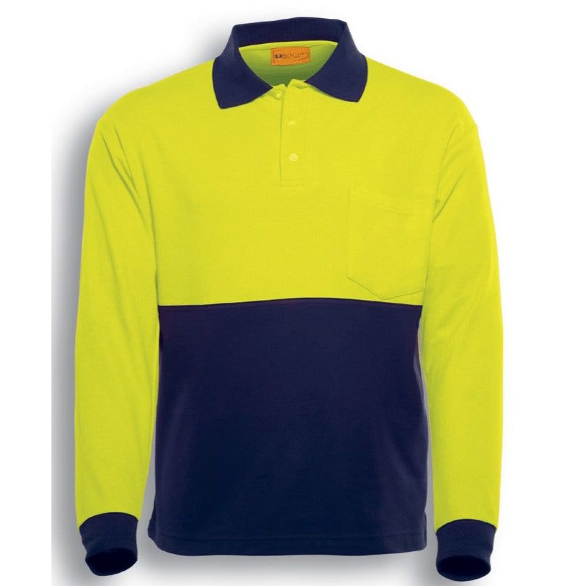 RE Unisex Adults Hi-Vis Poly/Cotton Polo - L/S